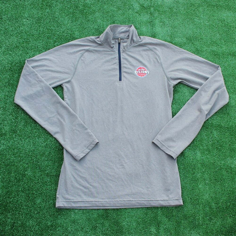 NBA Detroit Pistons 1/4 Quarter Zip Pullover Long Sleeve Tee